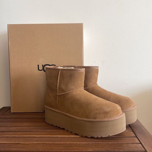 UGG Classic Mini Platform Chestnut USA Women Size 11/UK 9/EU 42 - Picture 1 of 12